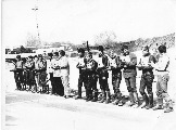 Построение спортсменов, вид с западной трибуны