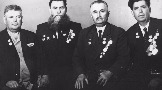 Баучиев Аубекир Джумукович (третий слева) был членом делегации к Хрущёву. Капитан служил с 1942 на Южн. и Сев-Кавказских фронтах
