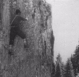 На скальной дистанции инженер-технолог ЧЗХМ Харлампий Кузнецов  (1960-е гг.)