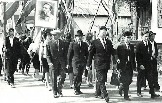 Строем – на Комсомольскую площадь, откуда уходили на фронт, шагает и ЧПТ на свой первый праздничный Май и праздник «Победа-20»
