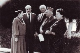 Бекизова Лейла Абубекировна, слева 2-ой - Мухадин Кумахов, справа 2-ой - Алим Кешоков