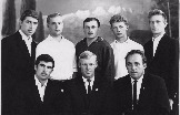 июль 1966 ниж. ряд - Денишев, Громов, Гончарук, верхний - Бутов, Чесноков, Безворотний, Розбитов, Дылевский