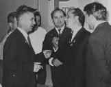 В гостях на ЧЗХО - болгары. Гл. инженер завода Леонид Степанович Иванов (2-й слева) и Михаил Сергеевич Горбачёв (4-й слева). Фото 1964 г